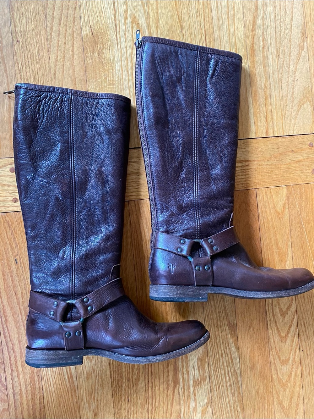 Vtg Frye Boots sz 9 1/2 Phillip Harness Tall Women’s Leather Iconic Western